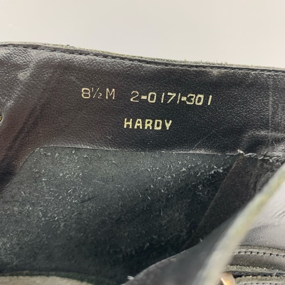 Vintage Sandra Miller Hardy Black Buckle Leather Lace Up Ankle Boot Size 8.5 - Picture 9 of 12